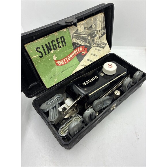 Singer Other - Singer Buttonholer No 160506 Complete with Manual 8 Templates Black Plastic Case